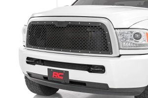 Ram 2500 Mesh Grille - Rough Country - Corrosion Resistant Black Powdercoat - Black - '13-'18